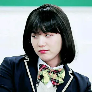 😏 Suga kpop, idol, bts, min yoongi, studente, divisa scolastica telegram sticker