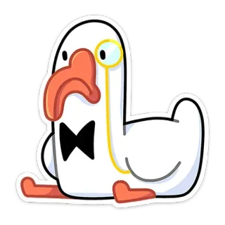 😫 vịt, kính một tròng, nơ, phim hoạt hình, chim, động vật telegram sticker