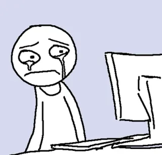 😂 pleurer, triste, ordinateur, mème, internet telegram sticker