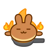 🔥 cartoon, animal, fire, bunny, cute telegram sticker