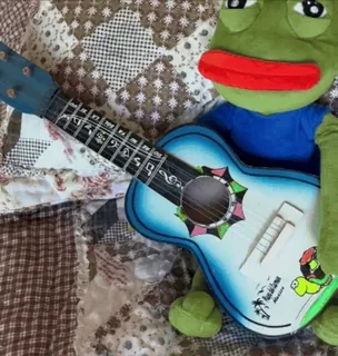 🎧 Mexico rã, guitarra, brinquedo, pelúcia, música, méxico whatsapp sticker