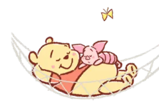 😴 Winnie the Pooh винни пух, мультфильм, пятачок, гамак, сон, дружба telegram sticker