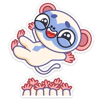 😔 Desenho animado, Animal, Adesivo, Fofo, Brincalhão, Saltando telegram sticker