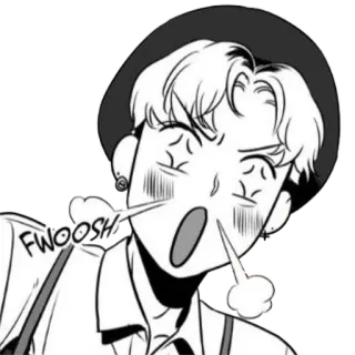 😍 FWOOSH Аниме, Выдох, Мультфильм, Пот telegram sticker