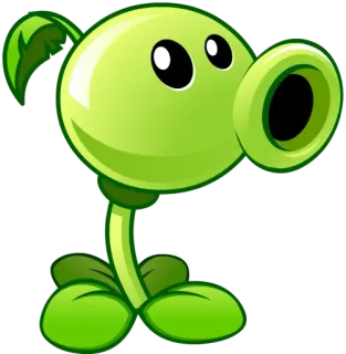 💚 Peashooter Plants vs. Zombies pianta, zombie, sparatutto, personaggio, gioco whatsapp sticker