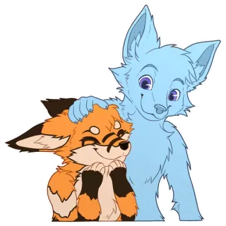 🦊 rubah, imut, binatang, kartun, berbulu telegram sticker