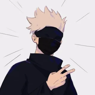 ➖ Gojo Satoru Jujutsu Kaisen anime, manga, gojo satoru, jujutsu kaisen, character, peace sign telegram sticker