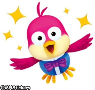 😍 @MHStickers นก, สติกเกอร์, การ์ตูน, น่ารัก, สีชมพู telegram sticker