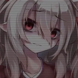 😫 Anime, Wütend, Mädchen, Elf, Rote Augen telegram sticker