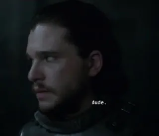 🙀 Jon Snow Game of Thrones dude. juego de tronos, jon nieve, serie tv, tío, kit harington telegram sticker