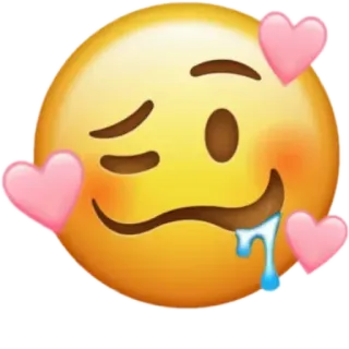 😳 Emoji, Liebe, Herzen, Grinsen, Flirty, Selbstgefällig, Zuneigung, Gelb telegram sticker