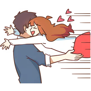 🤗 포옹, 커플, 사랑, 만화, 관계, 애정, 행복 telegram sticker
