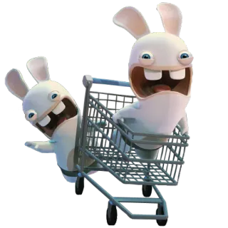 🏃 Rabbids rabbids, shopping cart, funny, video game characters, cartoon telegram sticker