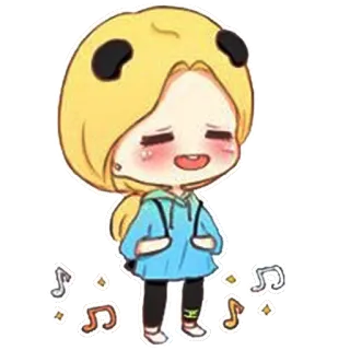 😂 만화, 귀여운, 음악, 캐릭터, 팬더 telegram sticker