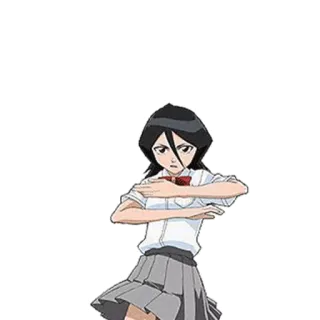 👧 Rukia Kuchiki Bleach Anime, Bleach, Rukia Kuchiki, Personagem de anime, Braços cruzados, Mangá telegram sticker