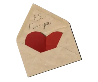 💌 P.S. I love you! amore, cuore, lettera, messaggio, busta, romantico, ps whatsapp sticker