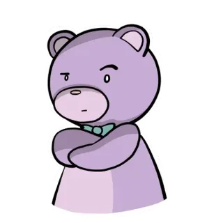👉 ours, dessin animé, mignon, en colère, illustration, autocollant telegram sticker