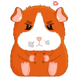 😤 ハムスター, 怒り, 可愛い, 動物, ペット, アニメ telegram sticker