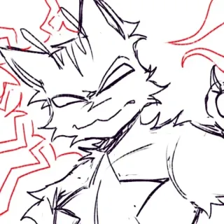 ❇️ Kreskówka, Ilustracja, Antropomorficzny, Szkic, Zwierzę, Rysunek telegram sticker