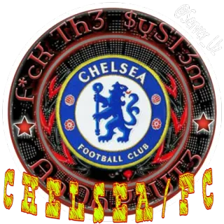 ⚽ F*ck Th3 $yst3m Chelsea FC, futebol, linguagem ofensiva telegram sticker