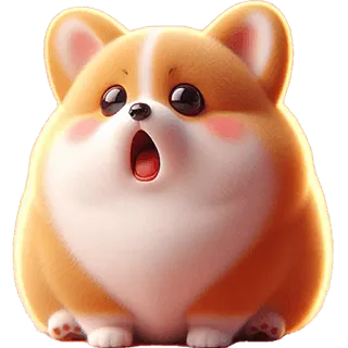 😧 corgi, cachorro, fofo, animal, desenho animado, animal de estimação, chocado telegram sticker