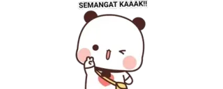 👑 SEMANGAT KAAAK!! 귀여운, 팬더, 카와이, 격려, 동기 부여 whatsapp sticker