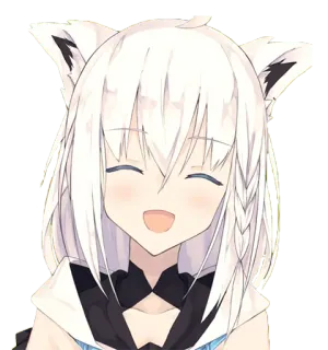 🌽 Shirakami Fubuki anime, vtuber, fox, girl, cute, smile, Shirakami Fubuki telegram sticker