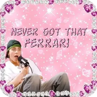 ❤️ Billie Eilish NEVER GOT THAT FERRARI telegram sticker