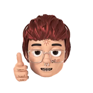 👍 AEY cartoon, character, glasses, septum piercing telegram sticker