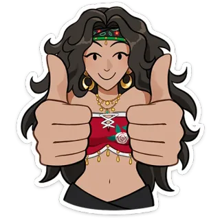 👍 thumbs up, woman, cartoon, character, positive, approval telegram sticker
