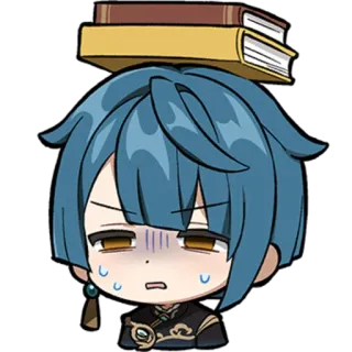 ⭐️ Xingqiu Genshin Impact anime, character, xingqiu, genshin impact, books telegram sticker
