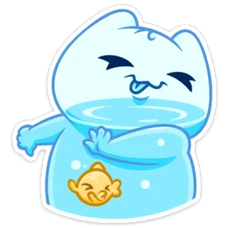 🙅‍♂️ cartoon, fish, water, cute, funny whatsapp sticker