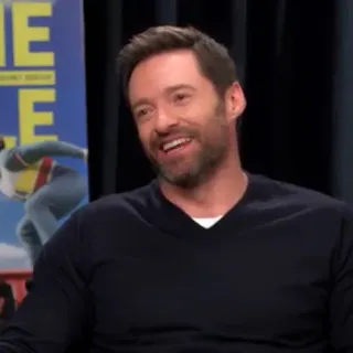 💀 Hugh Jackman actor, celebrity, portrait, man, smile whatsapp sticker