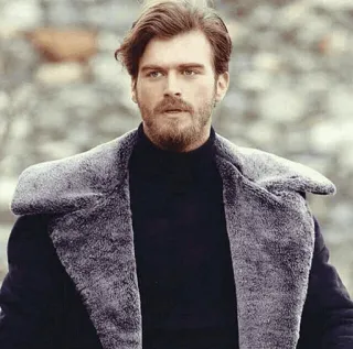 💱 homme, manteau, hiver, portrait, fourrure, mode, style telegram sticker
