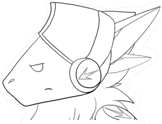 😞 Furry, Protogen, Cyborg, Animale, Adesivo, Testa, Arte digitale telegram sticker