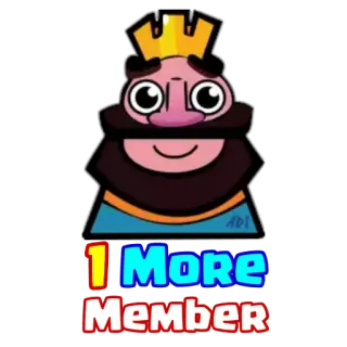 😍 1 More Member dibujo animado, rey, miembro, real, corona, personaje whatsapp sticker
