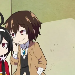 🧳 Osamu Dazai Bungo Stray Dogs Anime, Chibi, Osamu Dazai, Bungo Stray Dogs, Manga telegram sticker