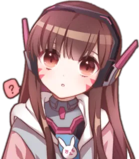 😮 D.Va Overwatch dva, overwatch, anime, video game, gamer telegram sticker