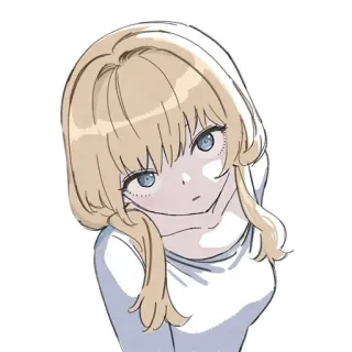 🥲 Chica anime, Manga, Lindo, Rubia, Ilustración, Personaje telegram sticker