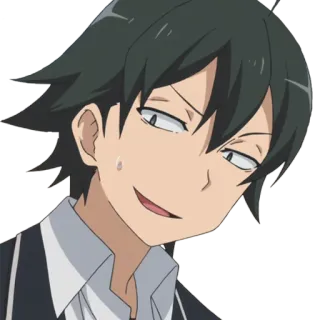 😉 Hachiman Hikigaya My Teen Romantic Comedy SNAFU Anime, Personagem, Sorriso Sarcástico, Hachiman Hikigaya, Oregairu telegram sticker