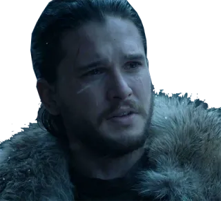 😃 Jon Snow Game of Thrones Jon Snow, Game of Thrones, personaggio, uomo, inverno telegram sticker