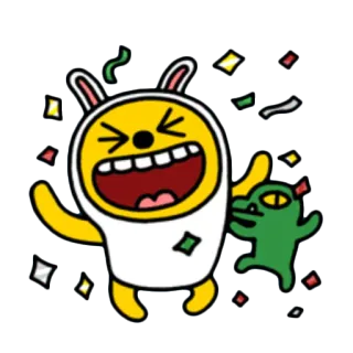 😄 kartun, perayaan, konfeti, lucu, menyenangkan, senang telegram sticker