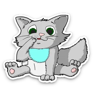 🍔 Katze, Kätzchen, Baby, süß, Tier, grau telegram sticker
