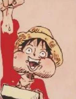 🤠 Luffy One Piece Аниме, Манга, Мультфильм, Счастливый, Соломенная шляпа telegram sticker