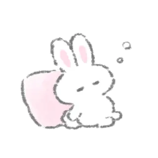 🥺 กระต่าย, นอนหลับ, น่ารัก, สัตว์, การ์ตูน, กระต่าย telegram sticker