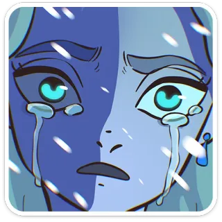 😭 sedih, menangis, wajah, kartun, emosional, air mata telegram sticker