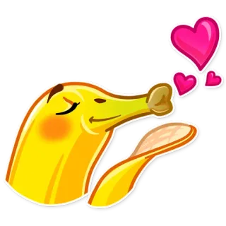 😘 банан, фрукт, сердце, поцелуй, любовь telegram sticker