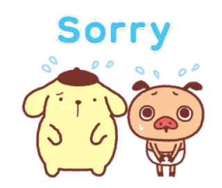 🙁 Sorry apology, cute, cartoon, kawaii, regret telegram sticker