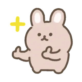 🐰 กระต่าย, น่ารัก, การ์ตูน, บวก, สัตว์ telegram sticker