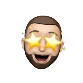 🤩 Emoji, Estrela, Rosto, Personagem, Diversão whatsapp sticker